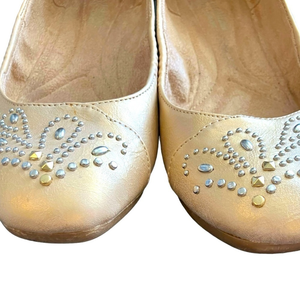 Naturalizer N5 Comfort Shoes Ballet Flats Cream Decorated Toe Sparkling 7 - Picture 3 of 10